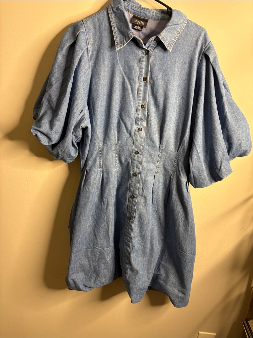 City Chic Light Blue Denim Mini Dress